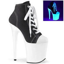 Load image into Gallery viewer, Tacones Pleaser FLAMINGO-800SK-02 Negro Canvas Neon
