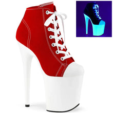 Cargar imagen en el visor de la galería, Tacones Pleaser FLAMINGO-800SK-02 Rojo Canvas Neon
