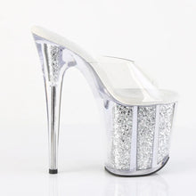 Load image into Gallery viewer, Tacones Pleaser FLAMINGO-801G Transparente Plata Purpurina
