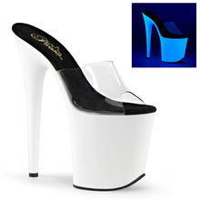 Load image into Gallery viewer, Tacones Pleaser FLAMINGO-801UV Transparente Neon Blanco
