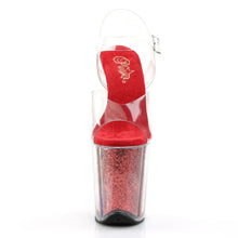 Load image into Gallery viewer, Tacones Pleaser FLAMINGO-808G Transparente Rojo Purpurina
