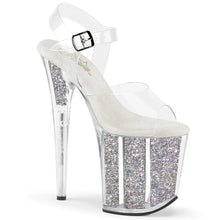 Load image into Gallery viewer, Tacones Pleaser FLAMINGO-808G Transparente Plata Gltr
