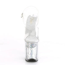 Load image into Gallery viewer, Tacones Pleaser FLAMINGO-808GF Transparente Plata Purpurina
