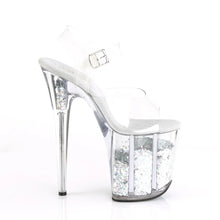 Load image into Gallery viewer, Tacones Pleaser FLAMINGO-808GF Transparente Plata Purpurina
