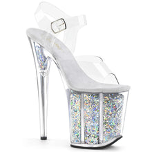 Load image into Gallery viewer, Tacones Pleaser FLAMINGO-808GF Transparente Plata Purpurina
