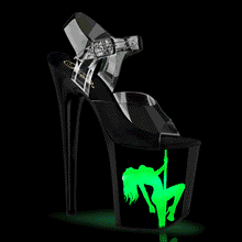 Load image into Gallery viewer, Tacones Pleaser FLAMINGO-808NLSG Transparente Negro
