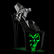Load image into Gallery viewer, Tacones Pleaser FLAMINGO-808NLSK Transparente Negro
