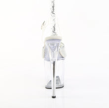 Load image into Gallery viewer, Pleaser FLAMINGO-808PREM-RSN Heels - Clear / Silver Rhinestones
