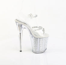 Load image into Gallery viewer, Tacones Pleaser FLAMINGO-808PREM-STN Transparente Plata Purpurina
