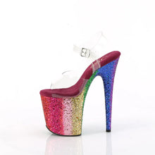 Load image into Gallery viewer, Tacones Pleaser FLAMINGO-808RBG Transparente Rainbow Purpurina
