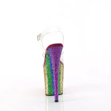 Load image into Gallery viewer, Tacones Pleaser FLAMINGO-808RBG Transparente Rainbow Purpurina
