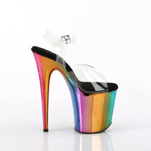 Load image into Gallery viewer, Tacones Pleaser FLAMINGO-808RC Transparente Rainbow Cromo
