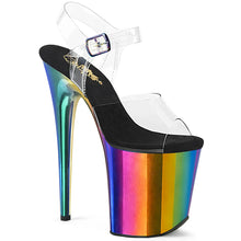 Load image into Gallery viewer, Tacones Pleaser FLAMINGO-808RC Transparente Rainbow Cromo
