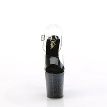 Load image into Gallery viewer, Tacones Pleaser FLAMINGO-808SS Transparente Negro Purpurina
