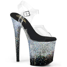 Load image into Gallery viewer, Tacones Pleaser FLAMINGO-808SS Transparente Negro Plata
