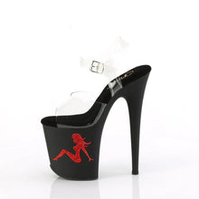 Carregar imagem no visualizador da galeria, Tacones Pleaser FLAMINGO-808TGRS Transparente Negro Rojo
