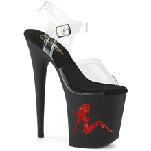 Carregar imagem no visualizador da galeria, Tacones Pleaser FLAMINGO-808TGRS Transparente Negro Rojo
