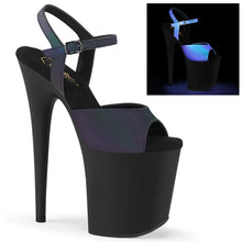 Carregar imagem no visualizador da galeria, Tacones Pleaser FLAMINGO-809REFL Verde Reflective Negro
