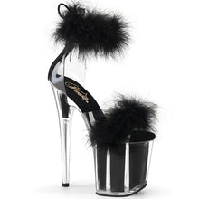 Load image into Gallery viewer, Tacones Pleaser FLAMINGO-824F Transparente Negro Fur

