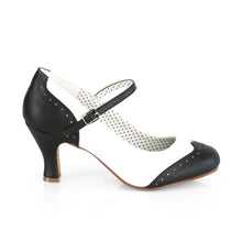 Load image into Gallery viewer, Tacones Pin Up Couture FLAPPER-25 Negro Blanco Pu
