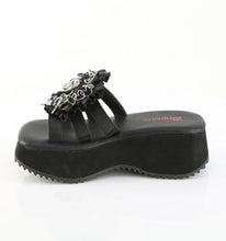 Load image into Gallery viewer, Sandalias Demonia FLIP-16 Negro Piel vegana-Satin
