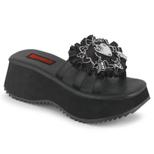 Load image into Gallery viewer, Sandalias Demonia FLIP-16 Negro Piel vegana-Satin
