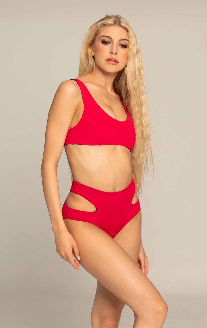 SHORT OPENCUT RED CORAL PARADISE CHICK