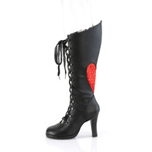 Load image into Gallery viewer, Botas Demonia GLAM-243 Negro Piel vegana- Rojo Satin
