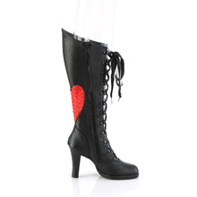 Load image into Gallery viewer, Botas Demonia GLAM-243 Negro Piel vegana- Rojo Satin

