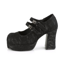 Load image into Gallery viewer, Zapatos con plataforma Demonia GOTHIKA-09 Negro Satin-Lace
