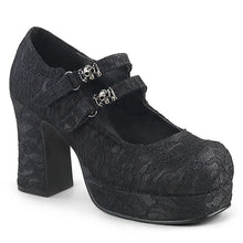 Load image into Gallery viewer, Zapatos con plataforma Demonia GOTHIKA-09 Negro Satin-Lace
