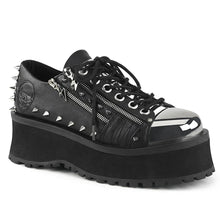 Carregar imagem no visualizador da galeria, Zapatos con plataforma Demonia GRAVEDIGGER-04 Negro Piel vegana
