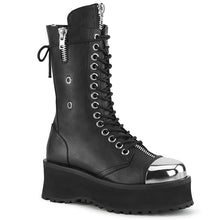 Carregar imagem no visualizador da galeria, Zapatos con plataforma Demonia GRAVEDIGGER-14 Negro Piel vegana

