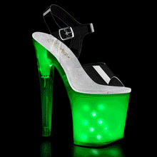 Load image into Gallery viewer, Tacones Pleaser ILLUMINATOR-808 Transparente White Glow
