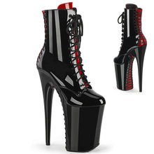 Load image into Gallery viewer, Tacones Pleaser INFINITY-1020FH Negro Rojo Charol
