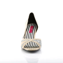 Carregar imagem no visualizador da galeria, Tacones Pleaser Pink Label JENNA-03 Crema Charol Plata
