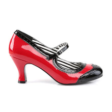 Load image into Gallery viewer, Tacones Pleaser Pink Label JENNA-06 Rojo Negro Charol
