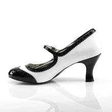 Load image into Gallery viewer, Tacones Pleaser Pink Label JENNA-06 Blanco Negro Charol
