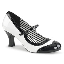 Load image into Gallery viewer, Tacones Pleaser Pink Label JENNA-06 Blanco Negro Charol

