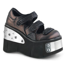 Load image into Gallery viewer, Zapatos con plataforma Demonia KERA-13 Negro-Pewter Piel vegana
