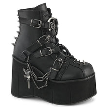 Load image into Gallery viewer, Botines Demonia KERA-68 Negro Piel vegana
