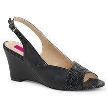 Load image into Gallery viewer, Tacones Pleaser Pink Label KIMBERLY-01SP Negro Piel Sintética
