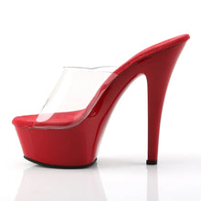 Cargar imagen en el visor de la galería, Tacones Pleaser KISS-201 Transparente Rojo
