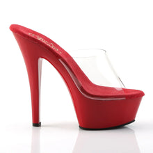 Cargar imagen en el visor de la galería, Tacones Pleaser KISS-201 Transparente Rojo
