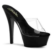 Cargar imagen en el visor de la galería, Tacones Pleaser KISS-201 Transparente Negro
