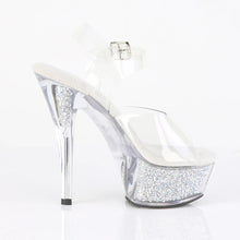 Cargar imagen en el visor de la galería, Tacones Pleaser KISS-208RSI Transparente Plata
