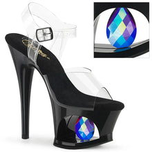 Load image into Gallery viewer, Tacones Pleaser MOON-708DIA Transparente Negro
