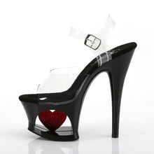 Load image into Gallery viewer, Tacones Pleaser MOON-708HRS Transparente Negro Rojo
