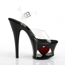 Load image into Gallery viewer, Tacones Pleaser MOON-708HRS Transparente Negro Rojo
