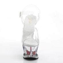 Load image into Gallery viewer, Tacones Pleaser MOON-708HRS Transparente Rojo
